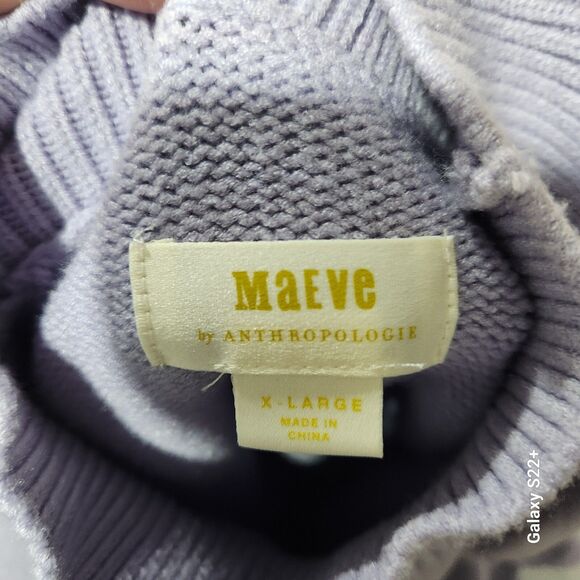 Maeve Anthropolgie Crystal Tunic Sweater Womens SZ XL Lavender Mock Neck Casual - Picture 4 of 4